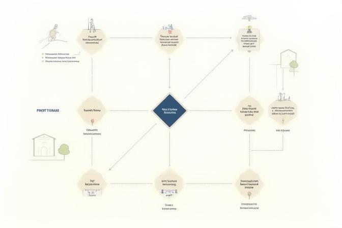 Meridronvexalto team members examining old blueprints and historical documents in a library during the research phase of the Clayton Estate project