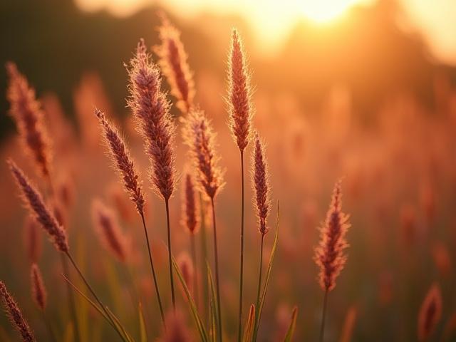 Little Bluestem (Schizachyrium scoparium) ornamental grass with autumn colors