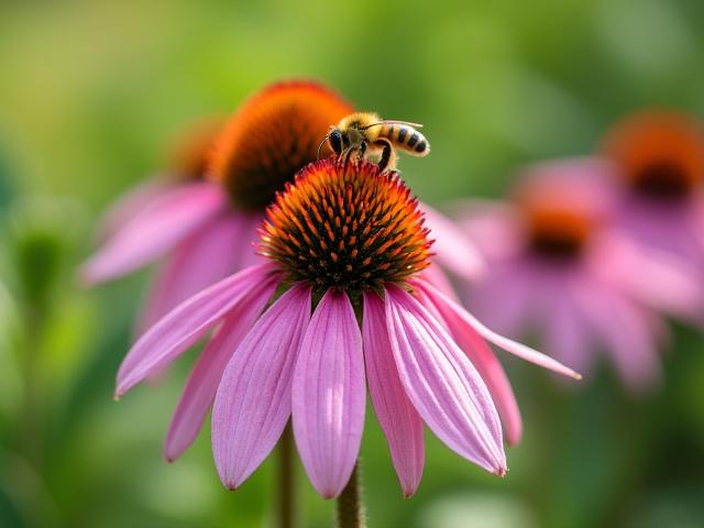 Purple Coneflower (Echinacea purpurea) blooming in a garden